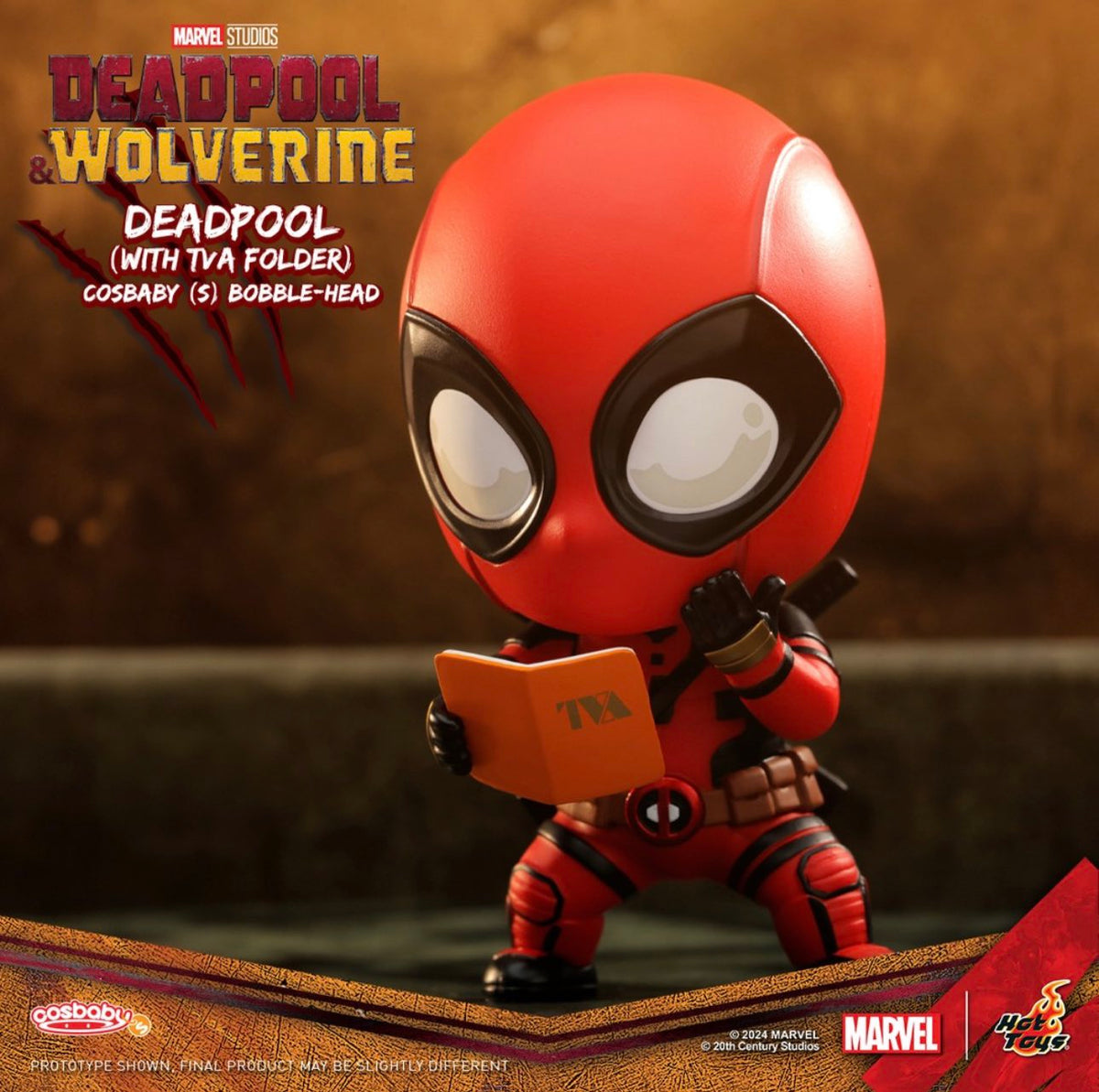 Hottoys 2024 Deadpool & Wolverine Anime Figure Deadpool Wolverine Action Figure Cosbaby