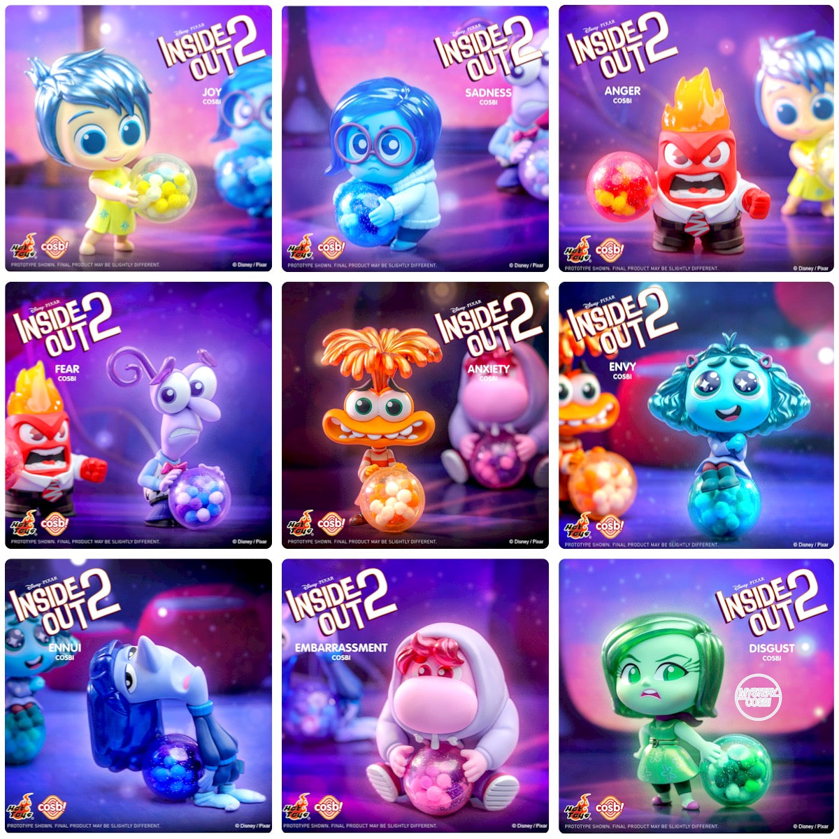 Hottoys Cosbi Inside Out 2 Bobble Head Collection Blind Box